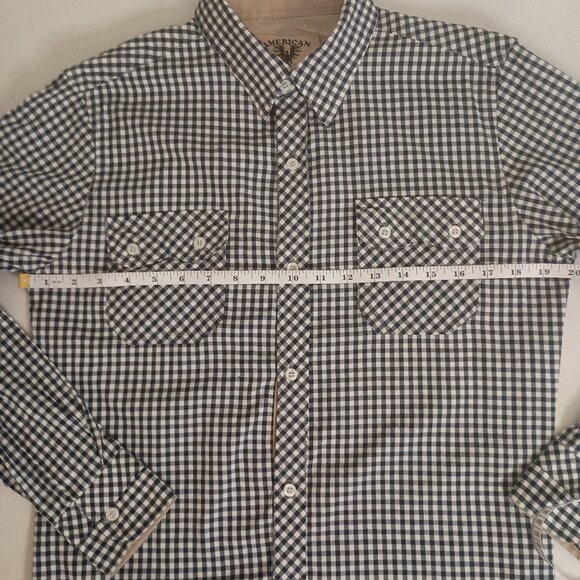 American Heritage Boys Western Blue White Check Button Down Shirt Size XL 18 EUC - Picture 12 of 16